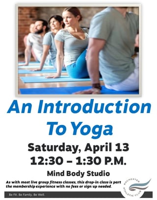Intro to Yoga April 13th