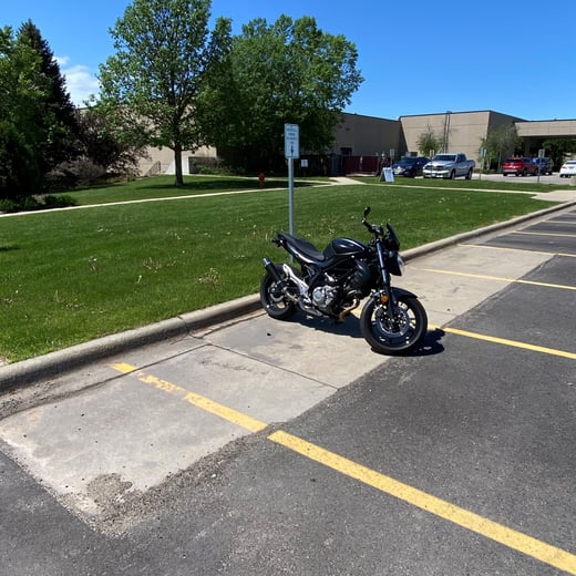 Motorcycle Parking Square Photo