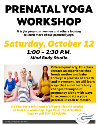 3 - Prenatal Yoga Workshop Fall