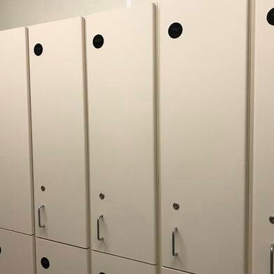 Outdoor Lockers in Restrooms