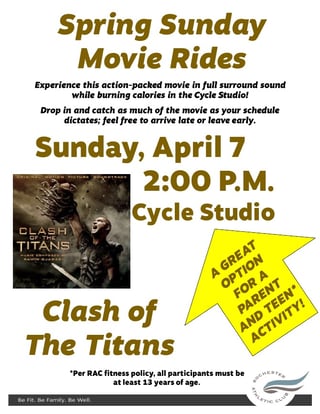Spring Sunday Movie Rides April 7th